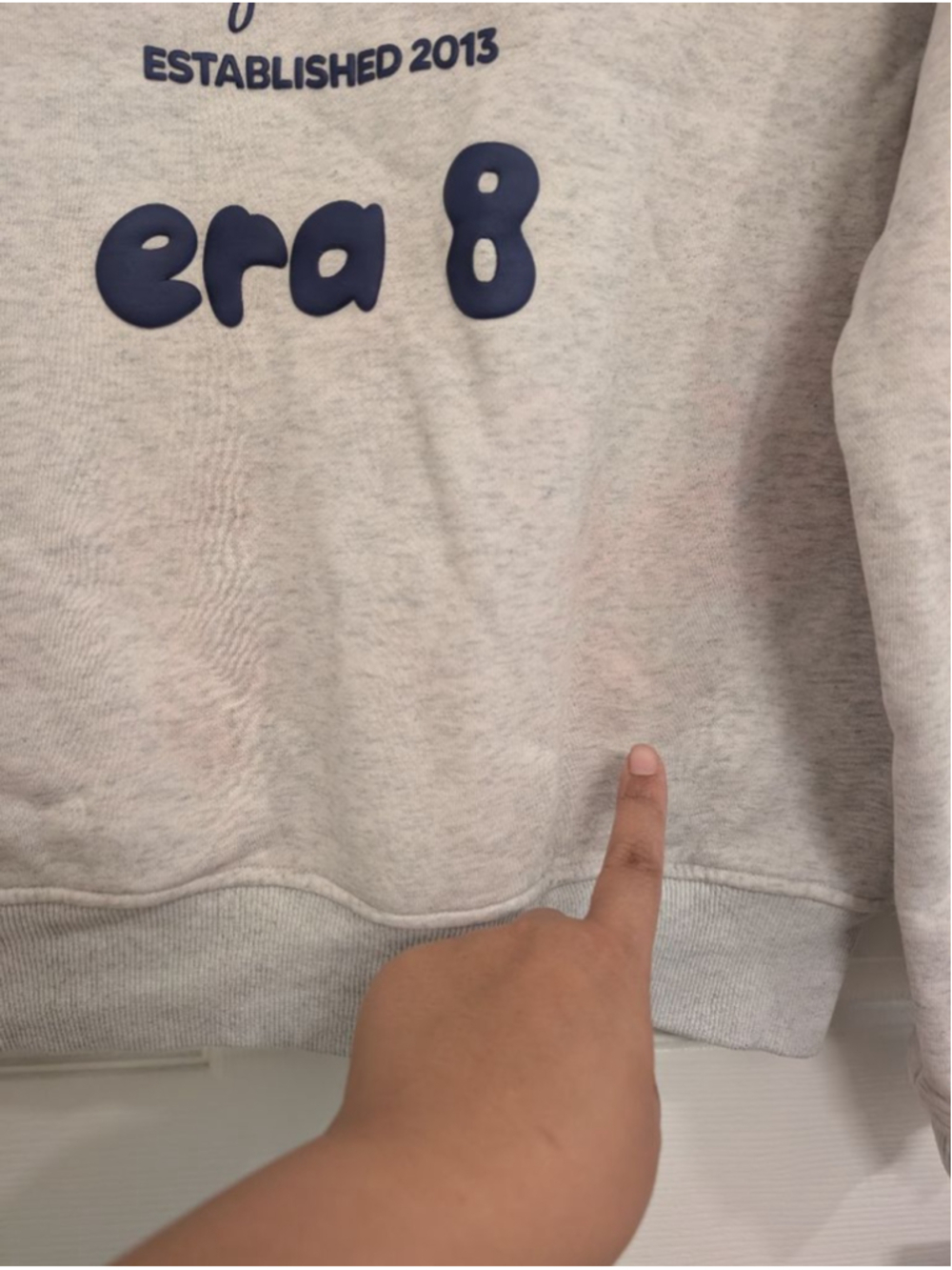 White Fox Gray Blue Lounge Essentials Era 8 Oversized Hoodie Galaxy S *Flawed* - Picture 7 of 9